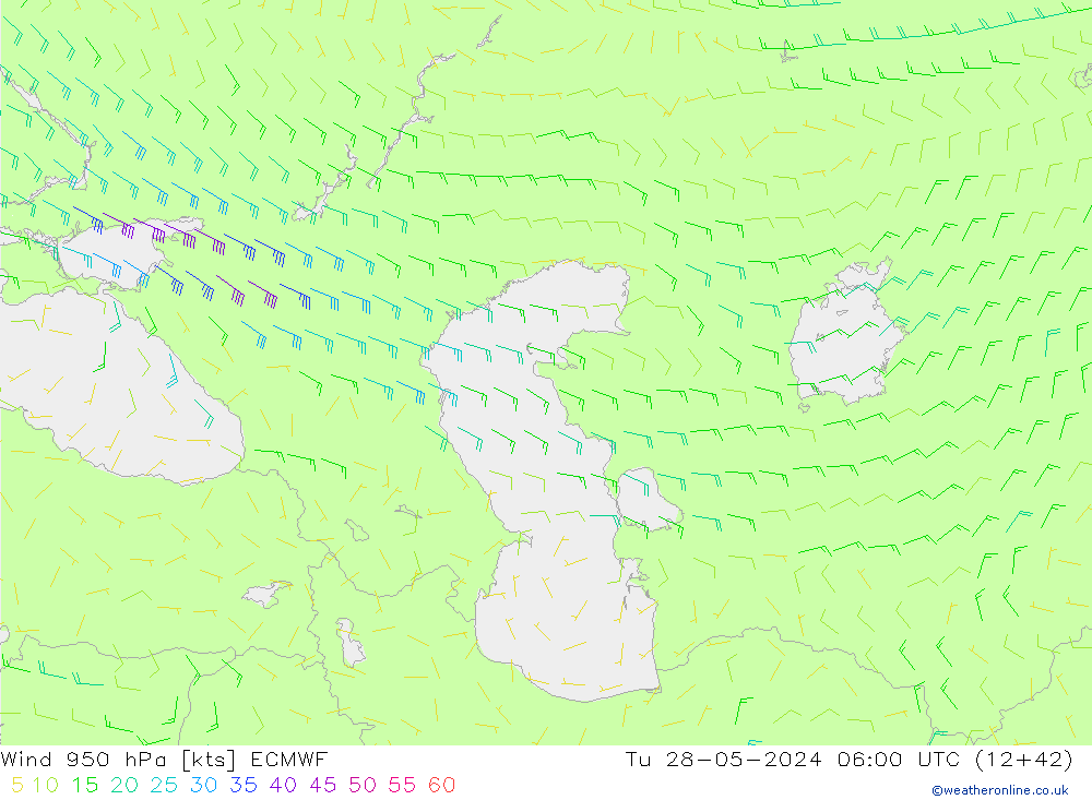 Vento 950 hPa ECMWF mar 28.05.2024 06 UTC