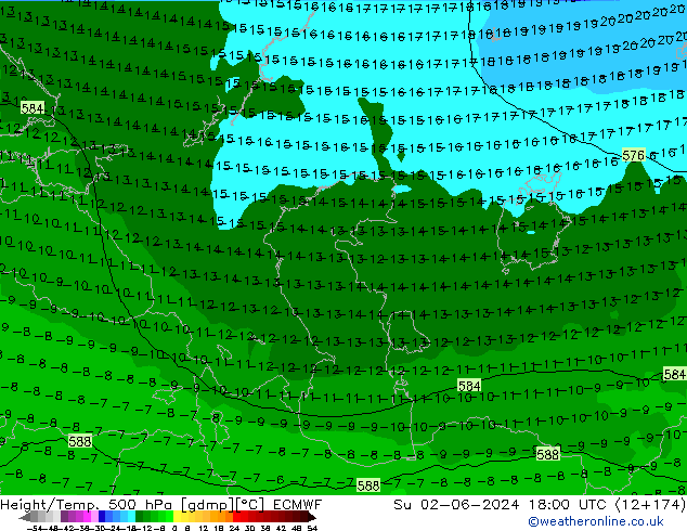 Z500/Rain (+SLP)/Z850 ECMWF Su 02.06.2024 18 UTC