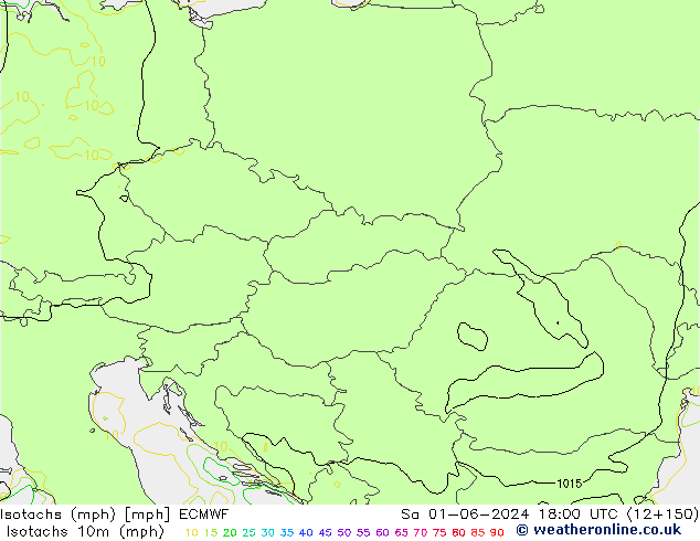 Isotachs (mph) ECMWF  01.06.2024 18 UTC