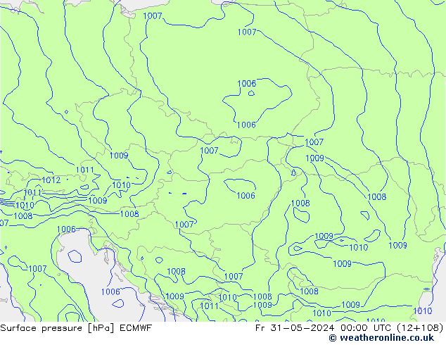 Surface pressure ECMWF Fr 31.05.2024 00 UTC