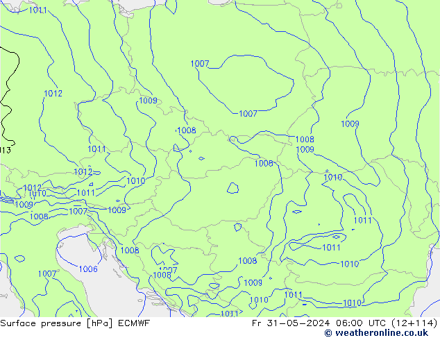 pression de l'air ECMWF ven 31.05.2024 06 UTC