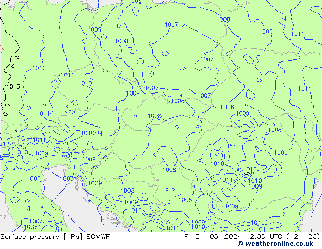 Yer basıncı ECMWF Cu 31.05.2024 12 UTC