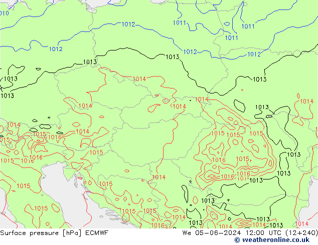 Atmosférický tlak ECMWF St 05.06.2024 12 UTC