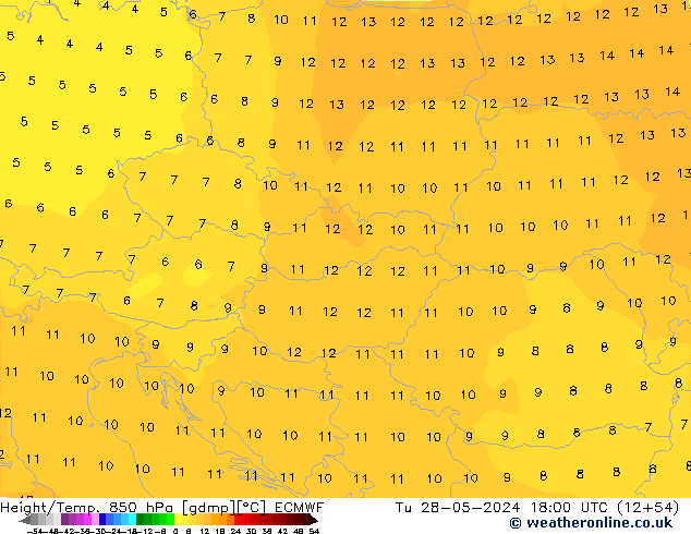 Z500/Rain (+SLP)/Z850 ECMWF Tu 28.05.2024 18 UTC