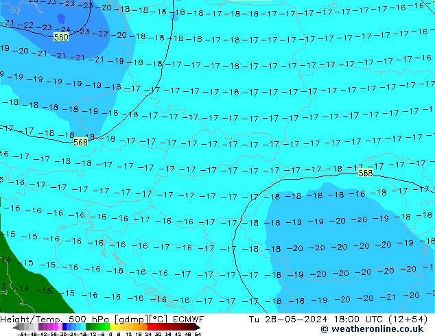 Z500/Rain (+SLP)/Z850 ECMWF Tu 28.05.2024 18 UTC