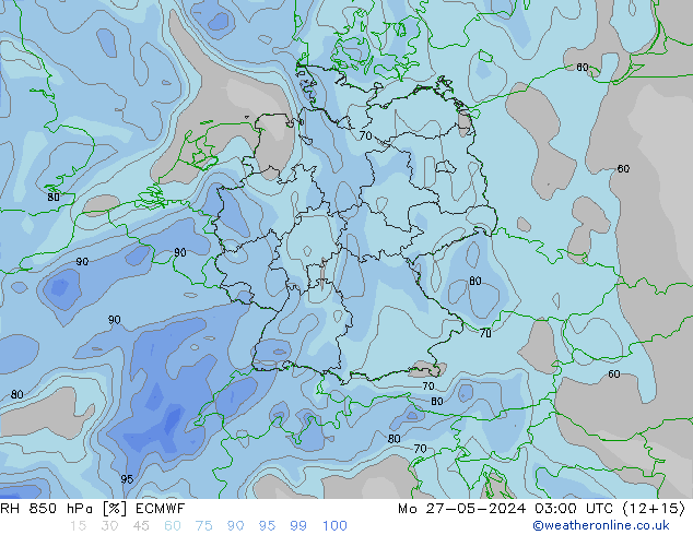 RH 850 hPa ECMWF Mo 27.05.2024 03 UTC