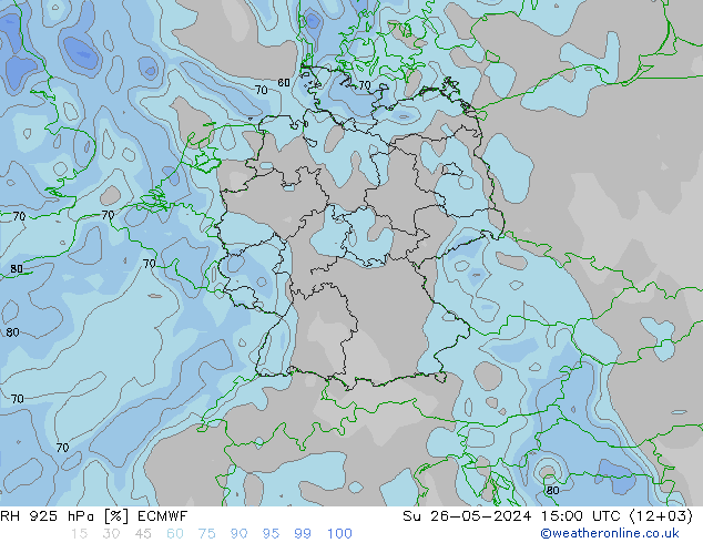 RH 925 hPa ECMWF Dom 26.05.2024 15 UTC