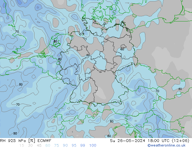 RH 925 hPa ECMWF So 26.05.2024 18 UTC