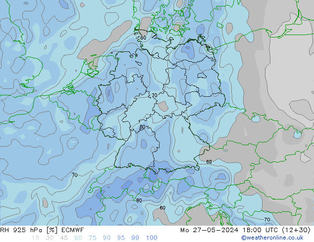 RH 925 hPa ECMWF Mo 27.05.2024 18 UTC