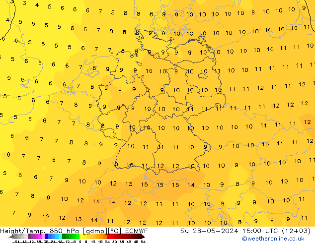 Height/Temp. 850 hPa ECMWF 星期日 26.05.2024 15 UTC