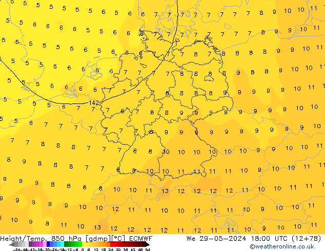 Z500/Regen(+SLP)/Z850 ECMWF wo 29.05.2024 18 UTC