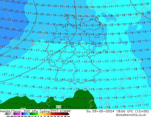 Z500/Rain (+SLP)/Z850 ECMWF  26.05.2024 18 UTC