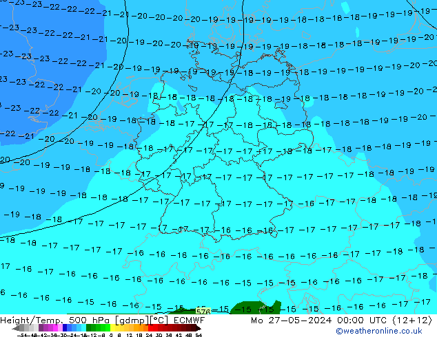 Z500/Rain (+SLP)/Z850 ECMWF Mo 27.05.2024 00 UTC