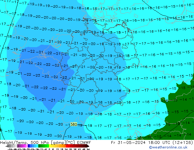 Z500/Rain (+SLP)/Z850 ECMWF Pá 31.05.2024 18 UTC