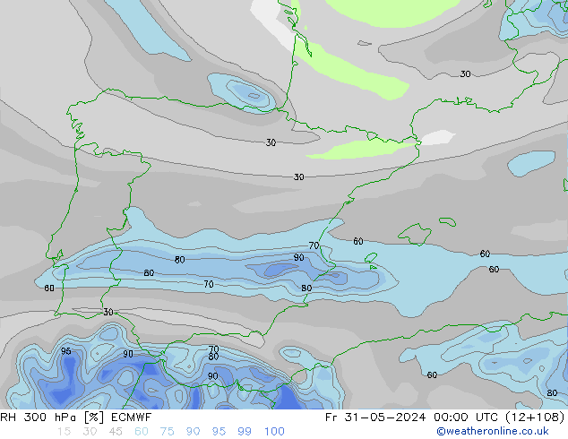 RH 300 hPa ECMWF  31.05.2024 00 UTC