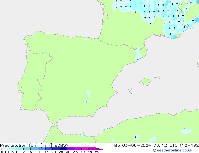 Z500/Rain (+SLP)/Z850 ECMWF lun 03.06.2024 12 UTC