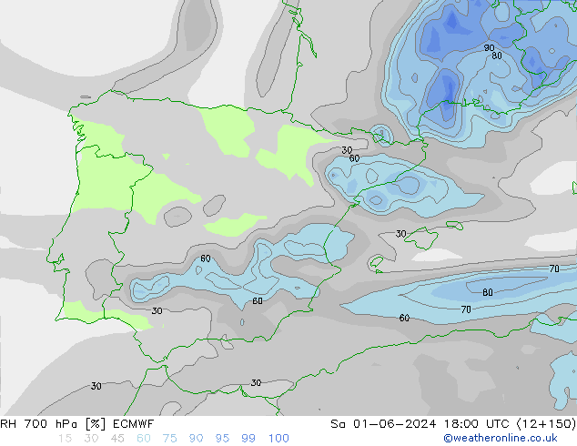 RV 700 hPa ECMWF za 01.06.2024 18 UTC