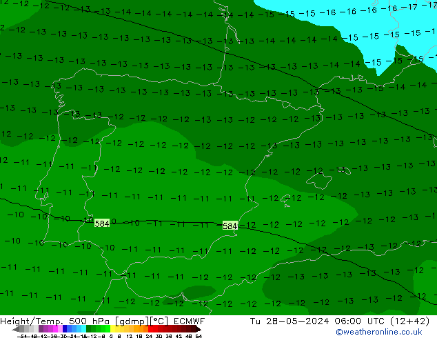 Z500/Rain (+SLP)/Z850 ECMWF mar 28.05.2024 06 UTC