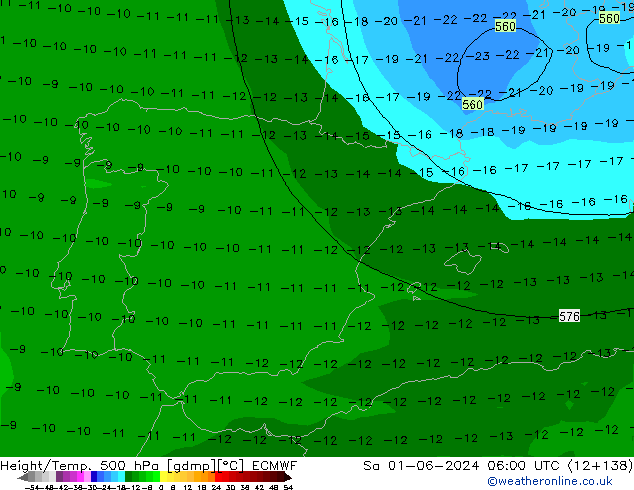 Z500/Yağmur (+YB)/Z850 ECMWF Cts 01.06.2024 06 UTC