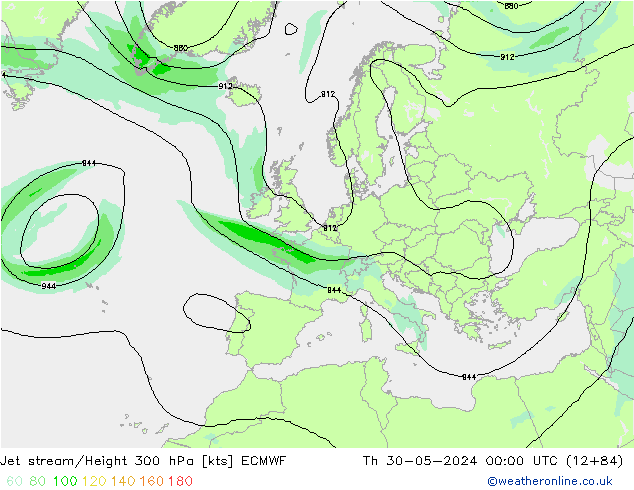 джет ECMWF чт 30.05.2024 00 UTC