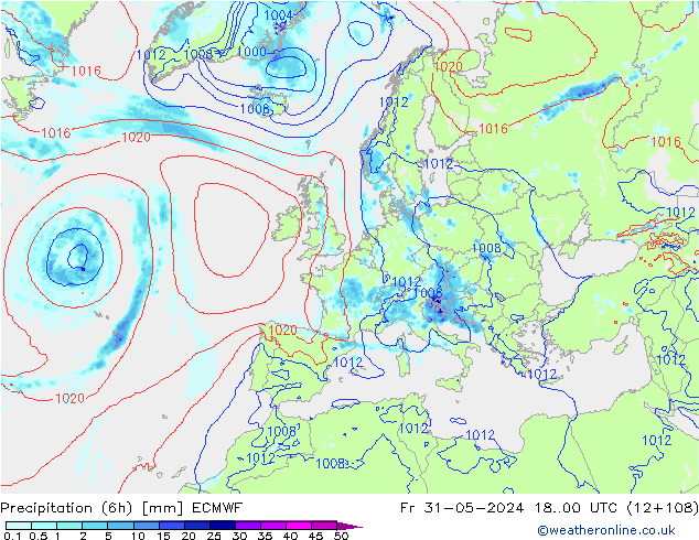 Yağış (6h) ECMWF Cu 31.05.2024 00 UTC