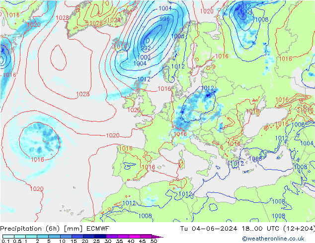 Z500/Rain (+SLP)/Z850 ECMWF mar 04.06.2024 00 UTC