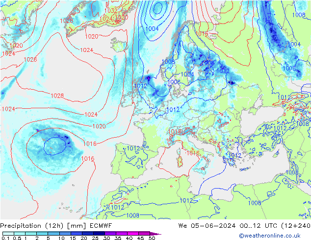 opad (12h) ECMWF śro. 05.06.2024 12 UTC