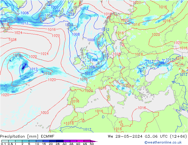 Niederschlag ECMWF Mi 29.05.2024 06 UTC