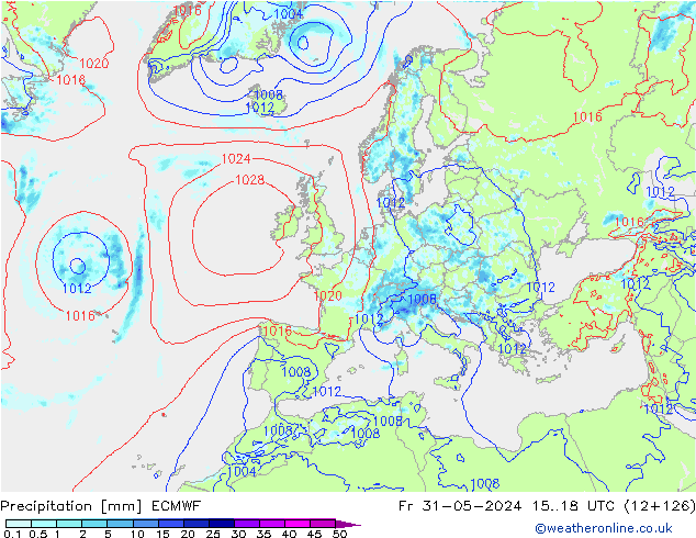 Niederschlag ECMWF Fr 31.05.2024 18 UTC