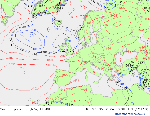 pression de l'air ECMWF lun 27.05.2024 06 UTC