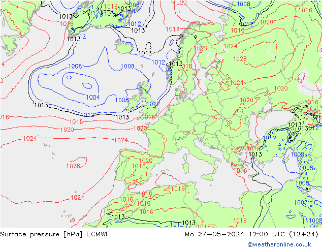 Surface pressure ECMWF Mo 27.05.2024 12 UTC