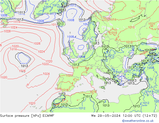 Yer basıncı ECMWF Çar 29.05.2024 12 UTC