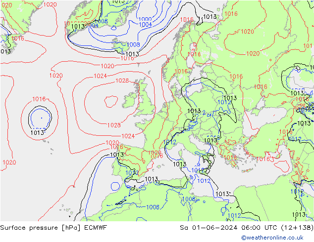 pression de l'air ECMWF sam 01.06.2024 06 UTC