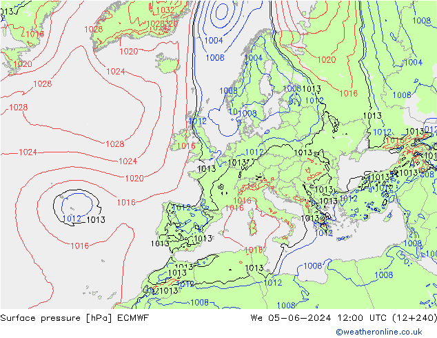 Yer basıncı ECMWF Çar 05.06.2024 12 UTC