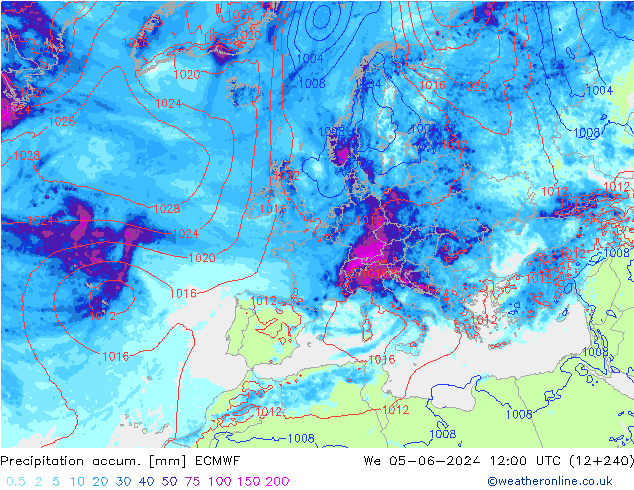 Précipitation accum. ECMWF mer 05.06.2024 12 UTC