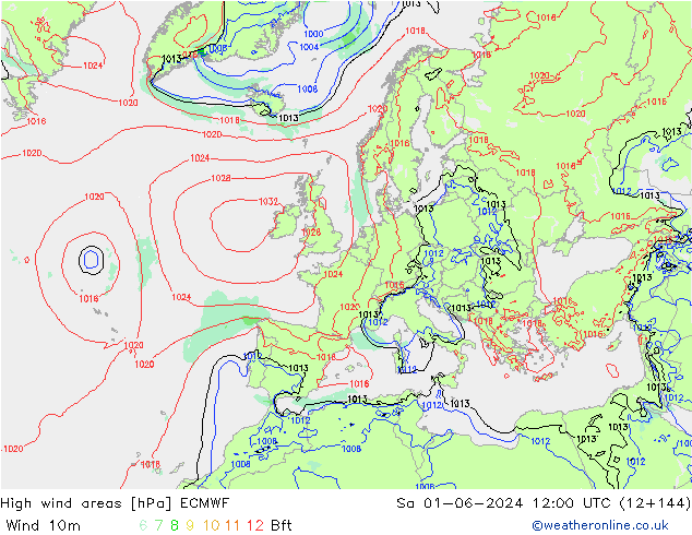 High wind areas ECMWF sab 01.06.2024 12 UTC