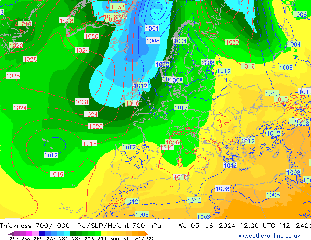 Thck 700-1000 hPa ECMWF  05.06.2024 12 UTC