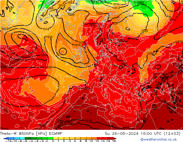 Theta-W 850hPa ECMWF dim 26.05.2024 15 UTC