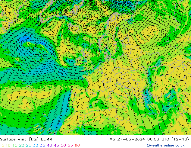 Wind 10 m ECMWF ma 27.05.2024 06 UTC