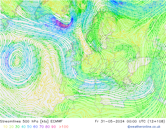  500 hPa ECMWF  31.05.2024 00 UTC