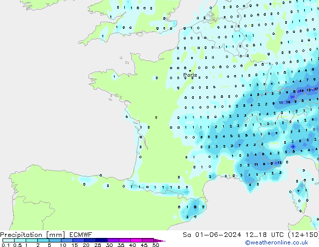 Précipitation ECMWF sam 01.06.2024 18 UTC