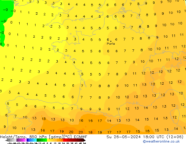 Z500/Rain (+SLP)/Z850 ECMWF  26.05.2024 18 UTC