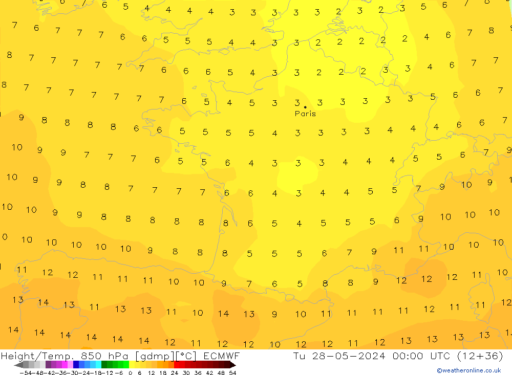 Z500/Rain (+SLP)/Z850 ECMWF Tu 28.05.2024 00 UTC