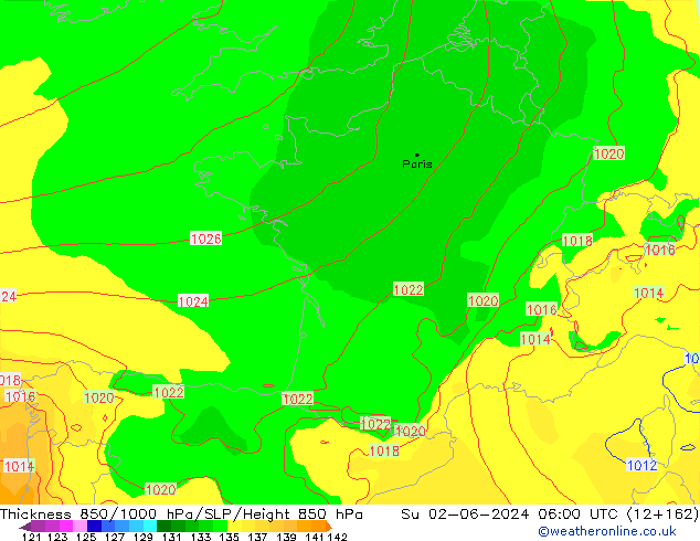 Thck 850-1000 hPa ECMWF Ne 02.06.2024 06 UTC