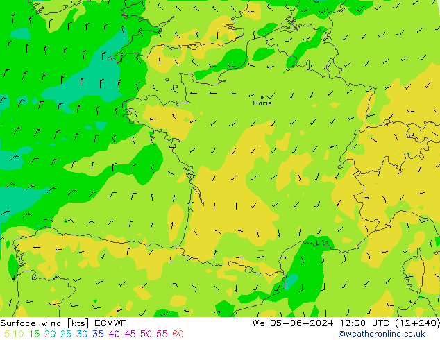 Bodenwind ECMWF Mi 05.06.2024 12 UTC