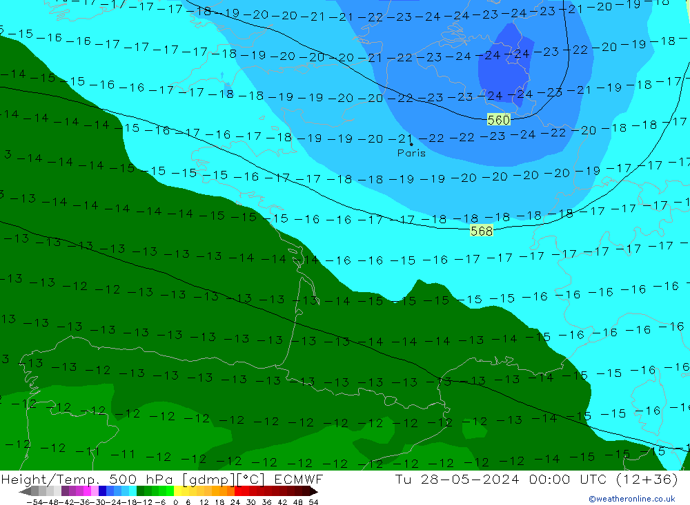 Z500/Rain (+SLP)/Z850 ECMWF Tu 28.05.2024 00 UTC