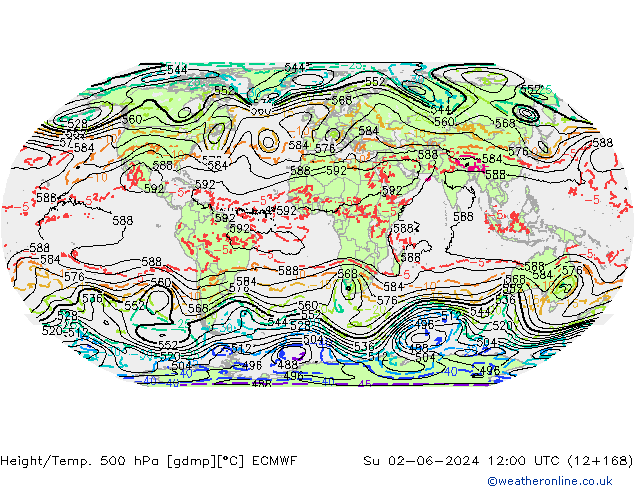 Z500/Rain (+SLP)/Z850 ECMWF Ne 02.06.2024 12 UTC