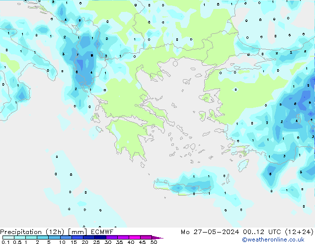 Yağış (12h) ECMWF Pzt 27.05.2024 12 UTC