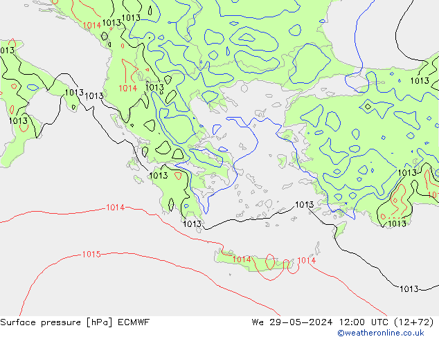 pression de l'air ECMWF mer 29.05.2024 12 UTC