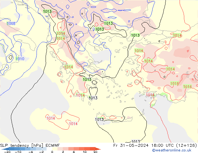 тенденция давления ECMWF пт 31.05.2024 18 UTC